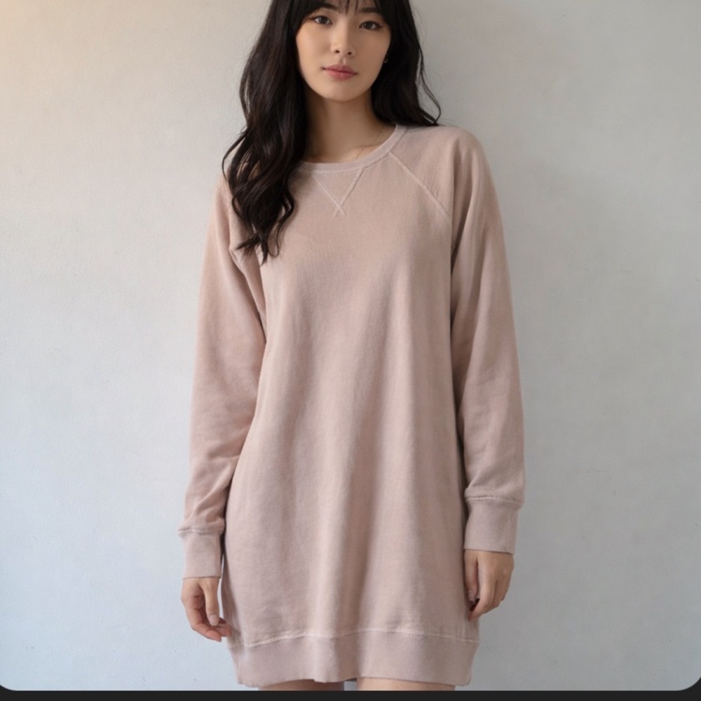 Light Pink Abercrombie and Fitch Sweatshirt Dress Size XS minimalist cozy casual